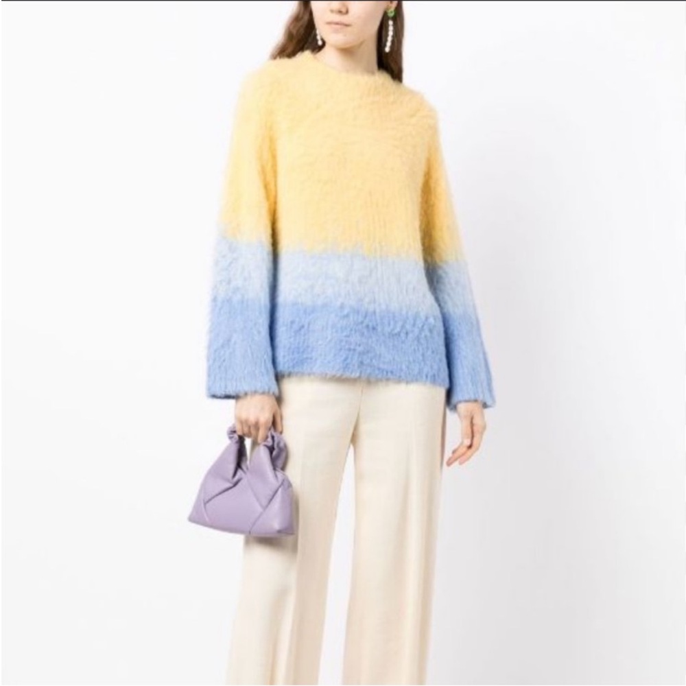cult gaia Sunny Yellow Fuzzy Knit Sweater